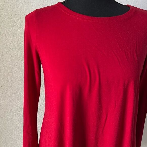 Eileen Fisher Tunic Top Sz M Petite Red Stretch Viscose Blend Stretchy Lagenlook - Picture 4 of 6
